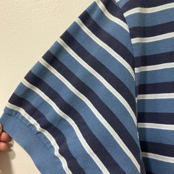 Polo by Ralph Lauren Vtg Mens Sz XL Blue Striped Short Sleeve Polo Shirt Preppy - Picture 2 of 6